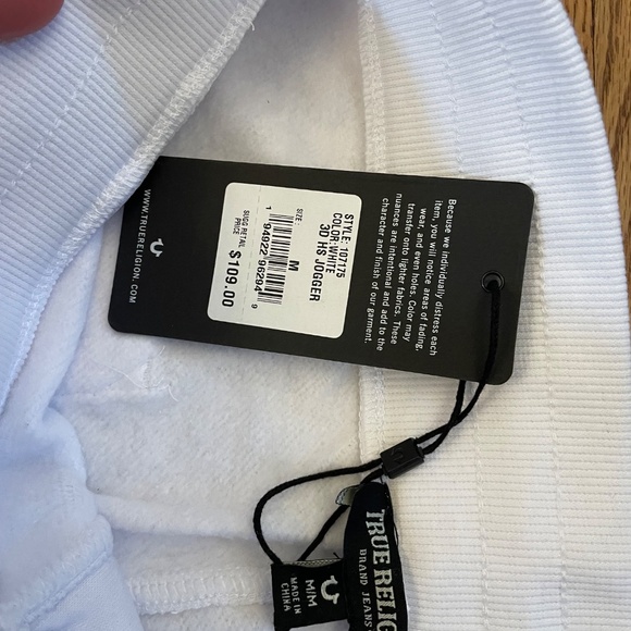 NWT True Religion mens Medium jogger sweatpants - Picture 4 of 5